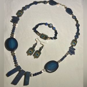 Artisan Handmade Empress Necklace, Bracelet and Earrings set.